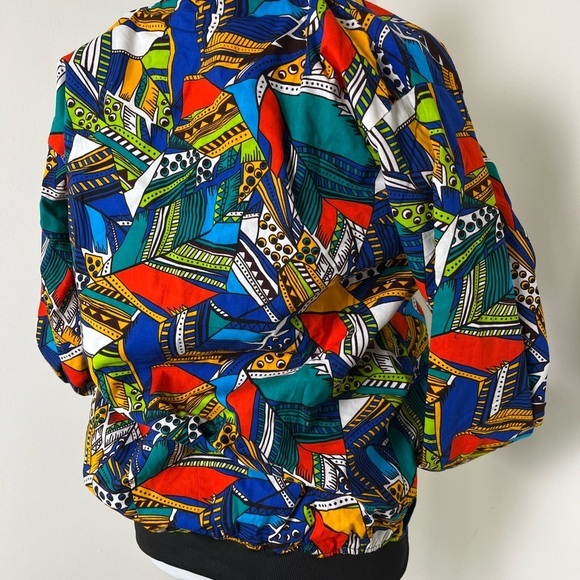 STUNNING African Inspired Wax Fabric Bomber Jacket | Medium - Picture 10 of 15